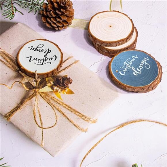 Natural Wood Slices 30pcs 2.0"-2.45" Predrilled Wood Circles for Craft - Picture 2 of 7
